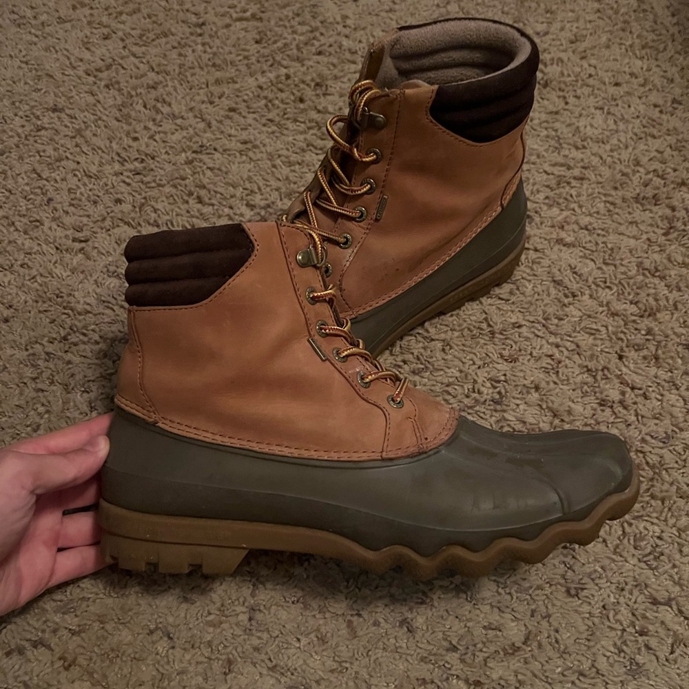 Sperry Tan and Brown Duck Boots